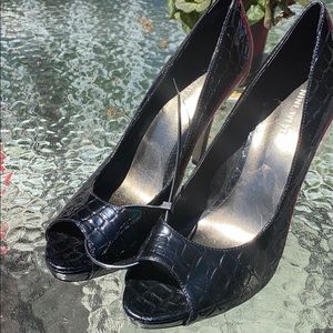 Never worn Nine West Black alligator stilettos